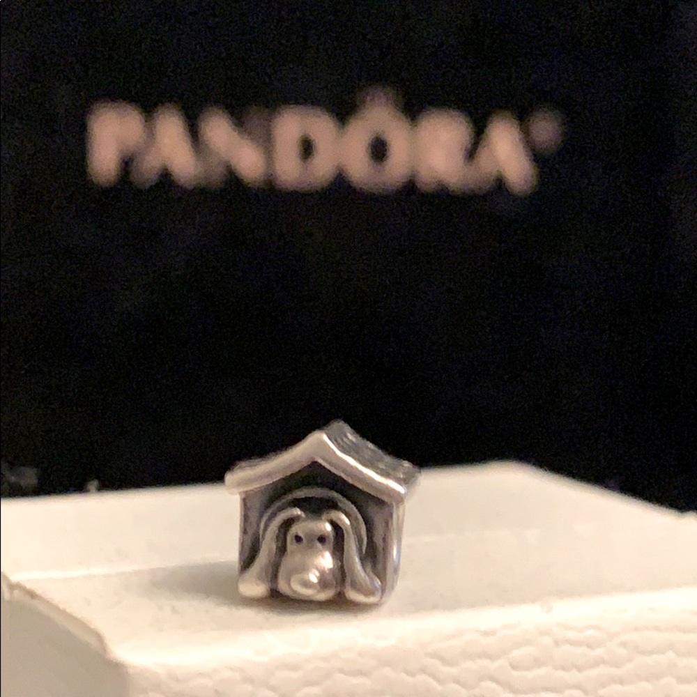 PANDORA 🐾 Dog House Charm with Ruby Red heart